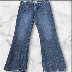 Womens American Eagle True Boot Distressed Denim Blue Jeans (SIZE: 12R)